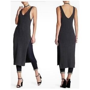 Free People Black Emmy Ribbed Knit Tank Dress Small